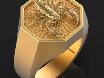 scorpion ring Silver Gold  Print 3D print model