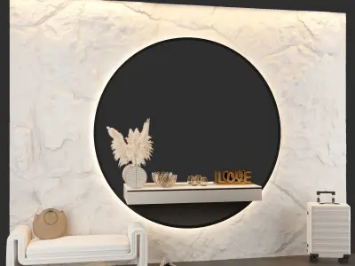 Hallway living room with furniture 3D model