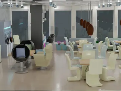High-tech restaurant 3D model
