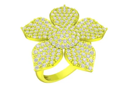 luxury diamond flower women ring 4860 3D print model