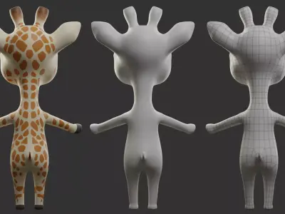 Cartoon Giraffe Low-poly 3D model order