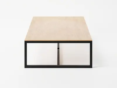 Large wooden office desk 3D model