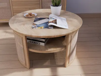 Coffee table rattan  3D model