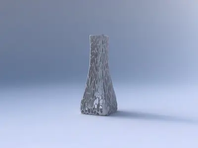 Vase squeezed rectangle with organic lattice and twisted thic... 3D print model