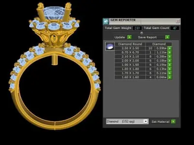 Women ring popular in Asia with 3dm cad file R103 3D model