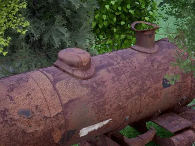 Old Train Engine 3D model