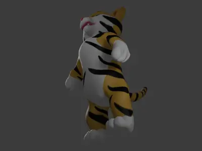 Cartoon Style Low Poly Tiger - High-Quality 3D Asset Low-poly 3D model
