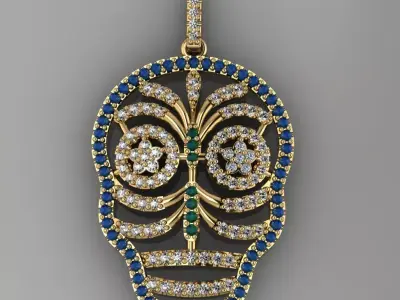 Skull - Pendant 3D print model 3D print model