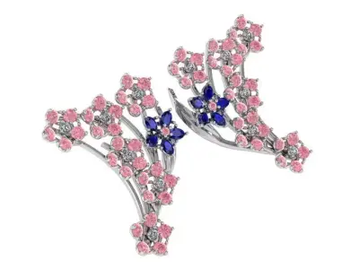 Flower Earring 2948 3D print model