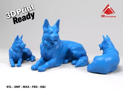 German Shepherd Dog 2 3D print model