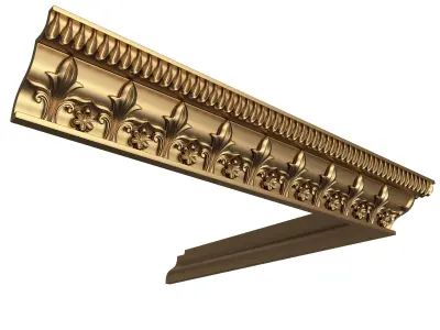 Cornice Decoration Molding 049 270 Degree Low-poly 3D model