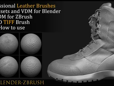 Leather Vdm Brush-46 Vdm-Alpha-Blender And Zbrush Brush-Vol 01 3D model
