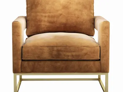 Avery Cognac Velvet Chair 3D model