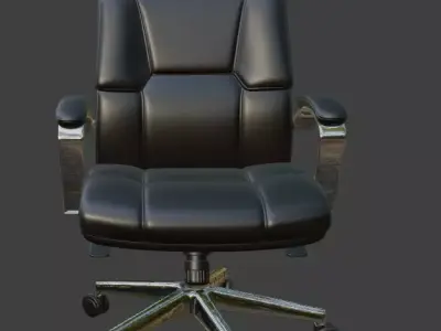 Modern Black Leather Executive Office Chair High Detail 3D Model 3D model