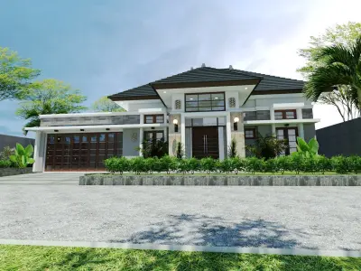 minimalist house exterior Design  3D print model