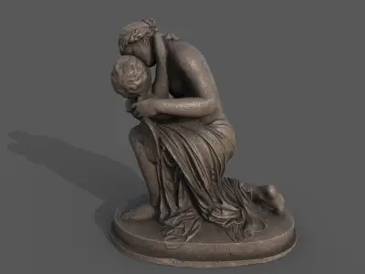 statue of Venus and Cupid  Low-poly 3D model
