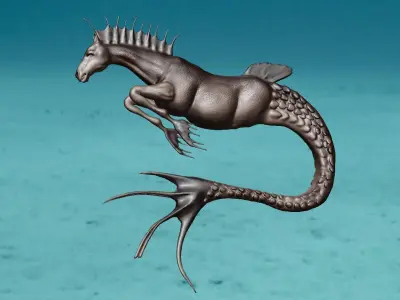 hippocampos mermaid horse 3D model