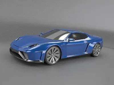 Blue concept car 3D model