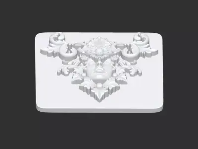 Female Face Art Nouveau Push Mold for Ornamental Clay Making 3D print model