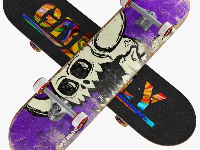 decorative set violet 3D model