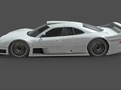 MercedesBenz CLKclass GTR AMG 1999 Low-poly 3D model
