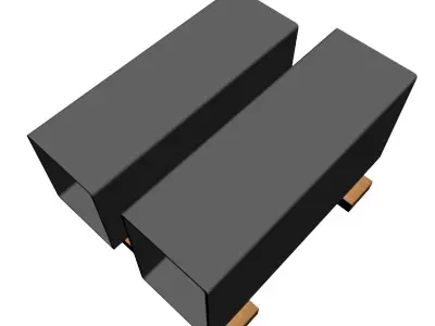 1 4in Wall x8in Rectangle Tube 3D model
