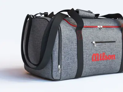 Gray travel bag 3D model