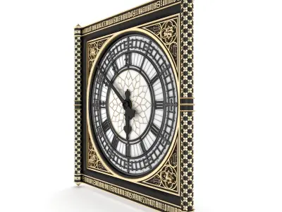 Big Classical Clock Luxury 3D model