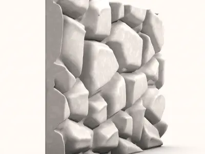 Rough Marble Wall Architectural Module 3D model