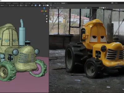 Tractor Cartoon 3D model