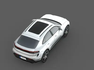 Porsche Macan Turbo Electric Low-poly 3D model