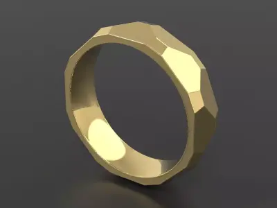 Hammered Comfort Fit Ring 3D print model