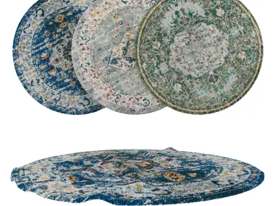 Round Rug Set 116 3D model