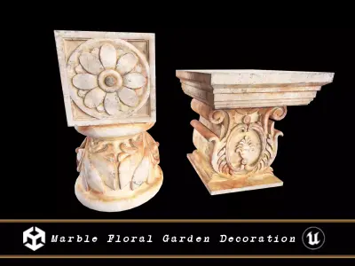 Marble Floral Garden Decoration Low-poly 3D model order