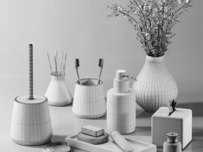 Decorative Set 02 Low-poly 3D model