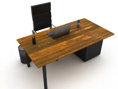 office work and meeting table 02 3D Low-poly 3D model
