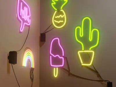 Summer vibe Neons Free low-poly 3D model