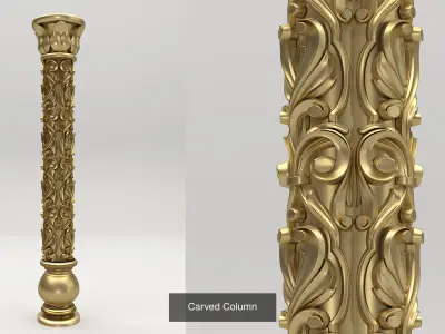 Carved Column  3D Model Collection
