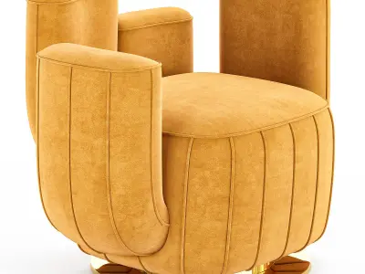 Armchair Cactus Shape Low-poly 3D model