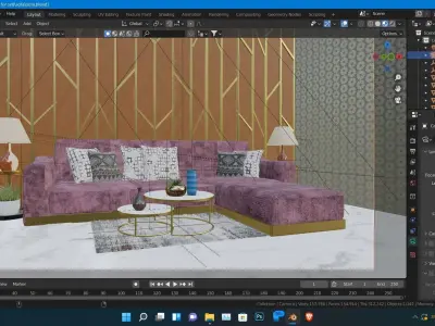 4 Seater Sofa Low-poly 3D model