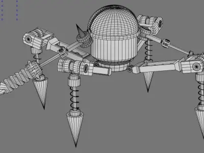 Robot golden with eyes Free 3D model