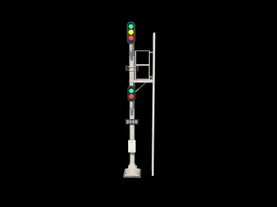 Railway Traffic Light  3D model