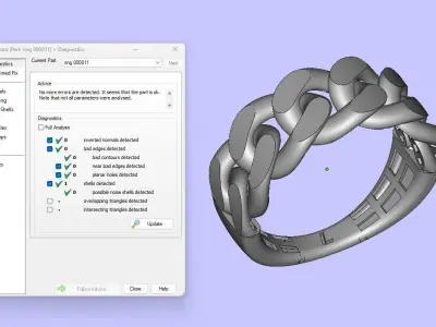 Chain ring - Miami Cuban ring - Link ring - print model 3D print model