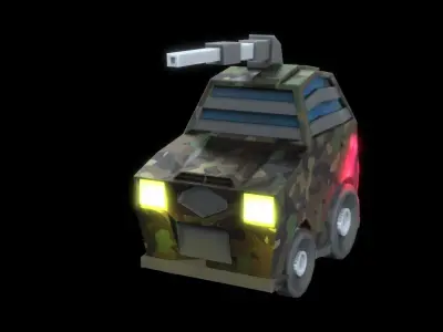 LOW POLY CAR MK21 Low-poly 3D model