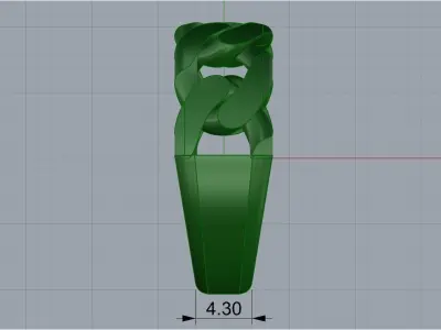 Cuban ring without diamond  3D print model