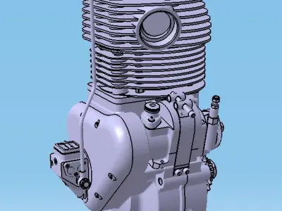 Engine speedway motorcycle ESO 500 3D model