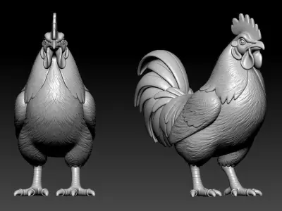 Rooster statue - animal decor - 3D print 3D print model