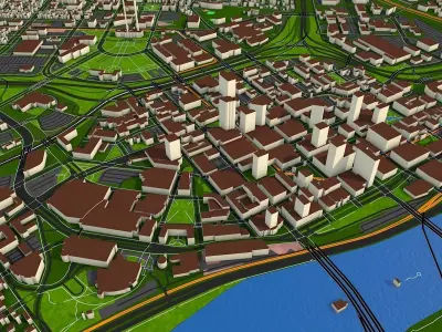 City Saint Paul Ramsey County Minnesota USA October 2020 Low-poly 3D model