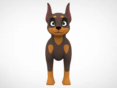 Doberman  Low-poly 3D model