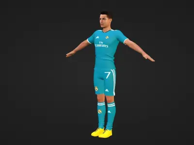Cristiano Ronaldo - Real Madrid Low-poly 3D model